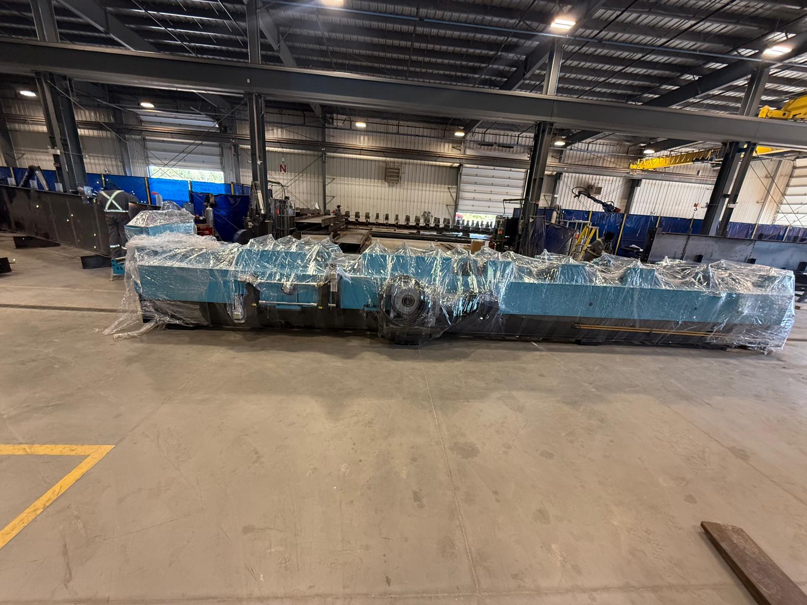 Roll forming machine wrapped for shipment from China