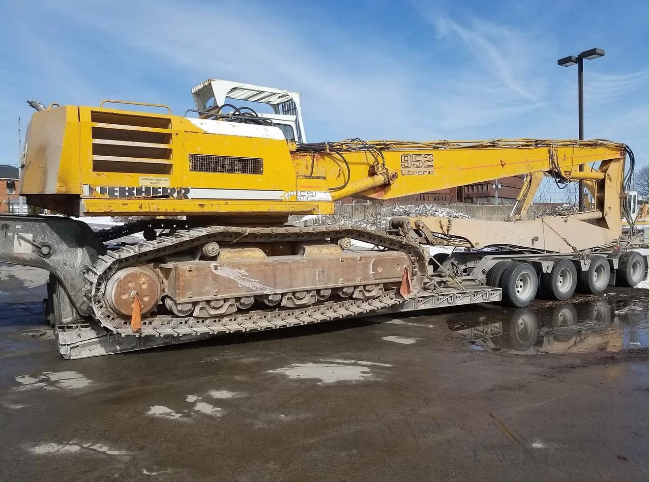 Liebherr Excavator Transport Using an RGN Lowboy